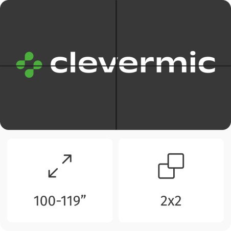 Видеостена 2x2 CleverMic W55-0.88-500 110"