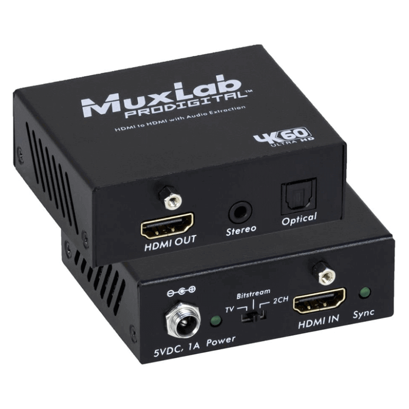 Коммутатор HDMI TO HDMI WITH AUDIO EXTRACTION, 4K/60 Muxlab 500436 